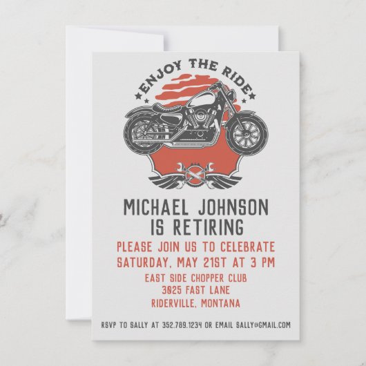 Uitnodiging van een motorfietspad (Voorkant)