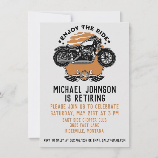 Uitnodiging van een motorfietspad (Voorkant)