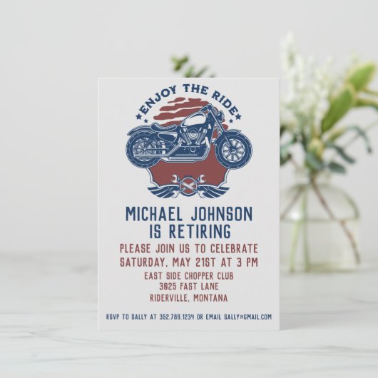 Uitnodiging van een motorfietspad (Staand voorkant)