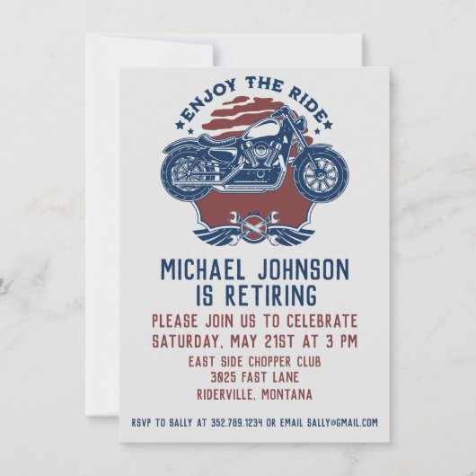 Uitnodiging van een motorfietspad (Voorkant)