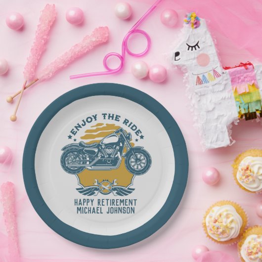 Uitnodiging van een motorfietspad papieren bordje (Feest)