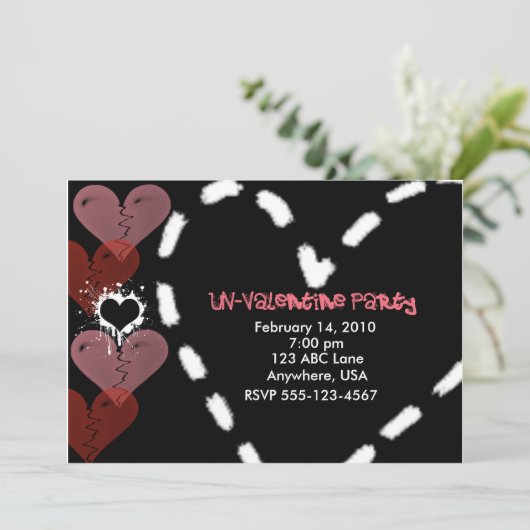 Uitnodiging van een niet-Valentijn partij (Staand voorkant)