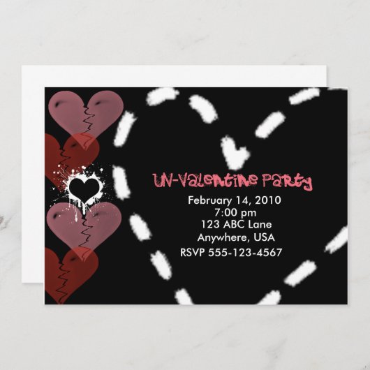 Uitnodiging van een niet-Valentijn partij (Voorkant / Achterkant)