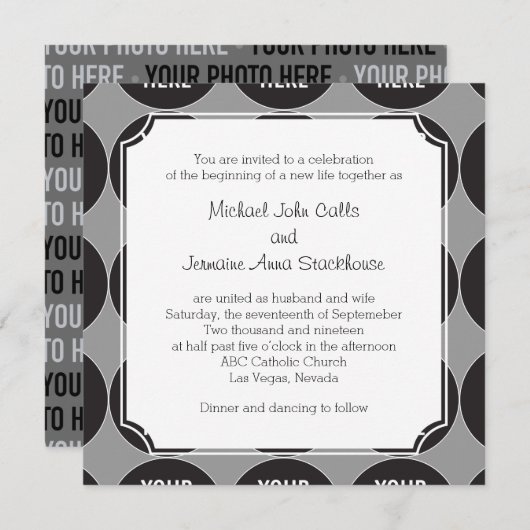 Uitnodiging van een paar om de Sjabloon van de Woo (Voorkant / Achterkant)