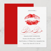 Uitnodiging van één partij Sultry Red Single Valen (Voorkant / Achterkant)