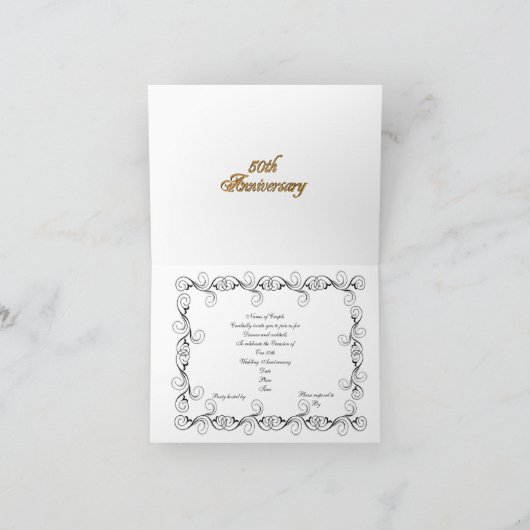 uitnodiging van een partij van 50e Jubileum (Binnen)