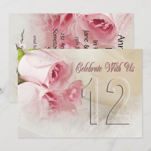 uitnodiging van een partij van de Jubileum voor 14 (Voorkant / Achterkant)