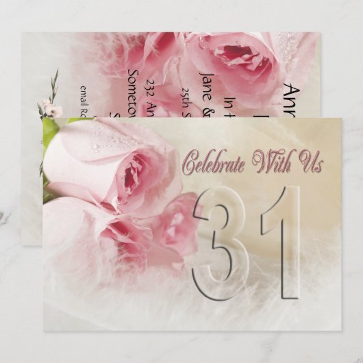 uitnodiging van een partij van de Jubileum voor 31 (Voorkant / Achterkant)