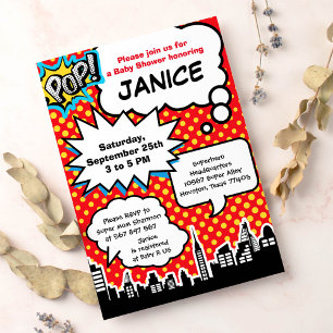 Uitnodiging van een superheld Baby shower