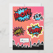 Uitnodiging van een superheld Baby shower (Achterkant)