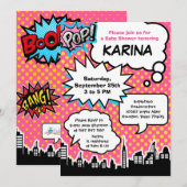 Uitnodiging van een superheld Baby shower (Voorkant / Achterkant)