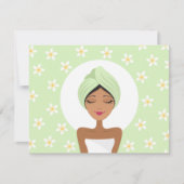 Uitnodiging van een verjaardagsfeest met plumeria (Voorkant)