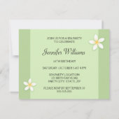 Uitnodiging van een verjaardagsfeest met plumeria (Achterkant)