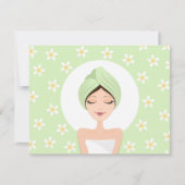 Uitnodiging van een verjaardagsfeest met plumeria (Voorkant)