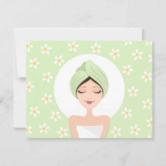 Uitnodiging van een verjaardagsfeest met plumeria (Voorkant)