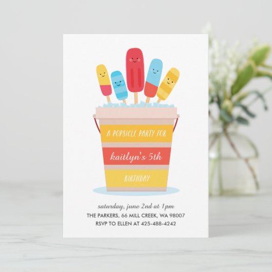 Uitnodiging van een verjaardagspartij van het Kind (Staand voorkant)