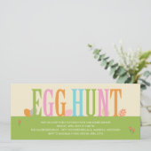 Uitnodiging van Egg Hunt Easter Party (Staand voorkant)
