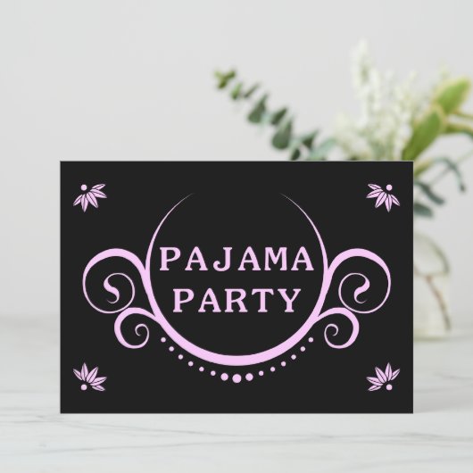uitnodiging van elegant pajama (Staand voorkant)