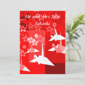 Uitnodiging van expeditiepartij Elegant Origami We (Staand voorkant)