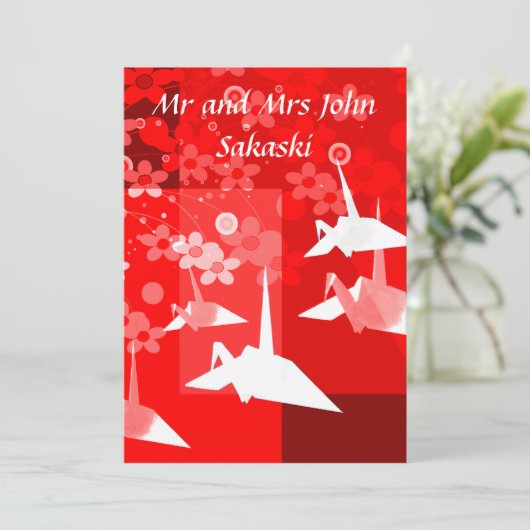 Uitnodiging van expeditiepartij Elegant Origami We (Staand voorkant)