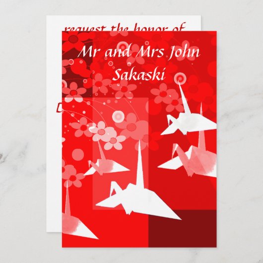 Uitnodiging van expeditiepartij Elegant Origami We (Voorkant / Achterkant)