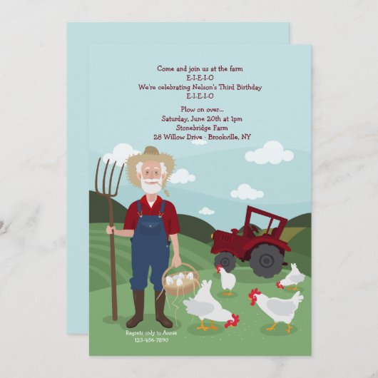 Uitnodiging van Farmer Harper (Voorkant / Achterkant)