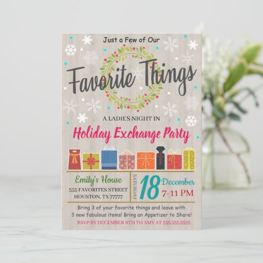 Uitnodiging van favoriete partijen bij Exchange (Staand voorkant)