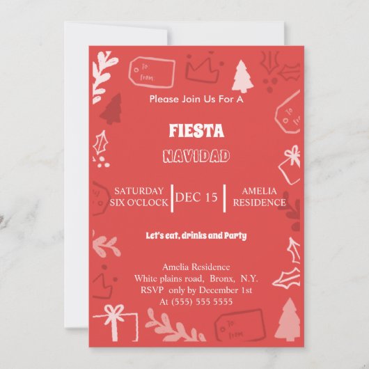 Uitnodiging van Fiesta Navidad Holiday (Voorkant)