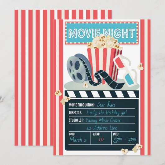 Uitnodiging van filmnacht (Voorkant / Achterkant)