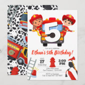 Uitnodiging van Fireman Party (Voorkant / Achterkant)