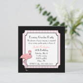 Uitnodiging van Flamingo Party (Staand voorkant)