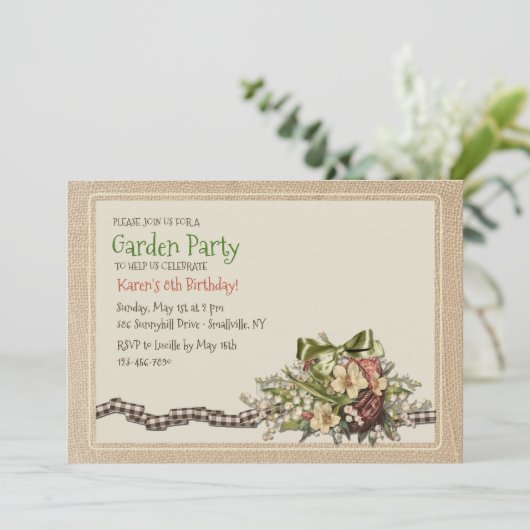 uitnodiging van Floral (Staand voorkant)