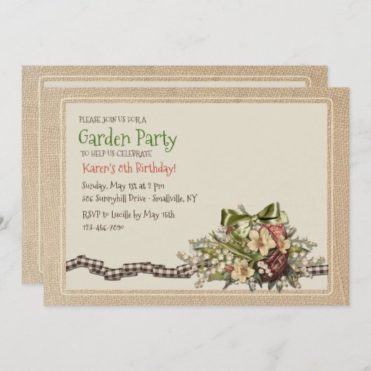 uitnodiging van Floral (Voorkant / Achterkant)