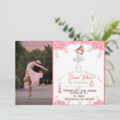 uitnodiging van Floral Ballerina voor de geboorte  (Staand voorkant)