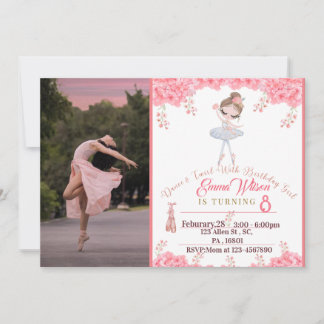 uitnodiging van Floral Ballerina voor de geboorte