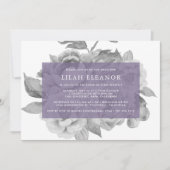 uitnodiging van Floral Bat Mitzvah | Violet (Voorkant)
