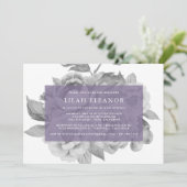 uitnodiging van Floral Bat Mitzvah | Violet (Staand voorkant)