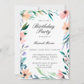  uitnodiging van Floral Birthday (Voorkant)