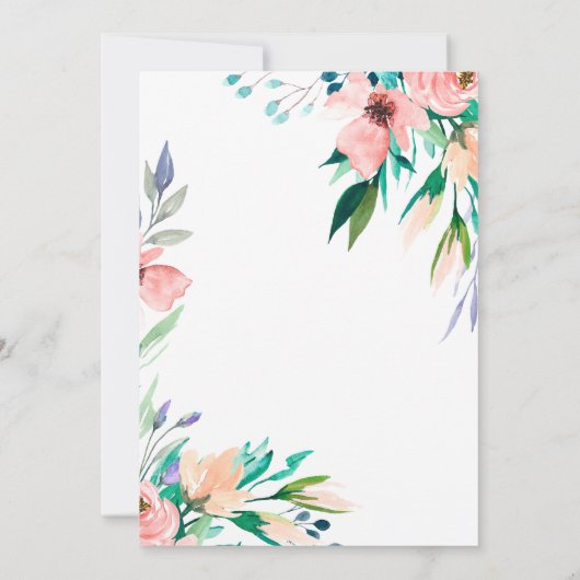  uitnodiging van Floral Birthday (Achterkant)