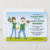 Uitnodiging van football Tailgate Engagement Party (Voorkant)