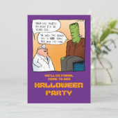 Uitnodiging van Frankenstein Doctor Halloween (Staand voorkant)