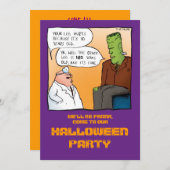 Uitnodiging van Frankenstein Doctor Halloween (Voorkant / Achterkant)