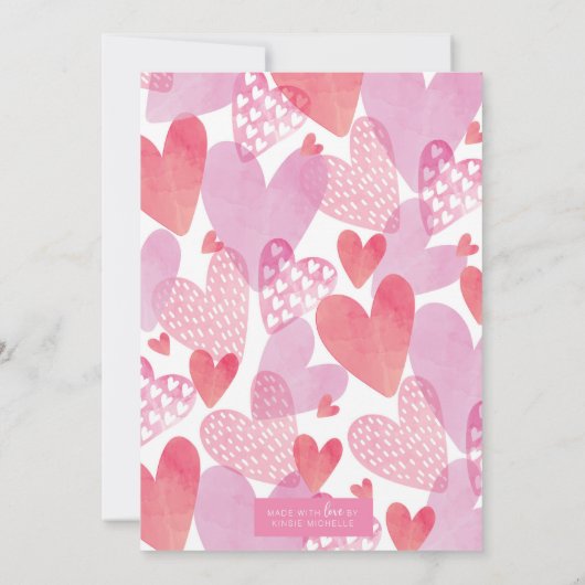 Uitnodiging van Galentinepartij met hartballonnen (Achterkant)