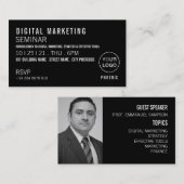 Uitnodiging van gepersonaliseerd seminar/conferent (Voorkant / Achterkant)