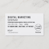 Uitnodiging van gepersonaliseerd seminar/conferent (Voorkant)