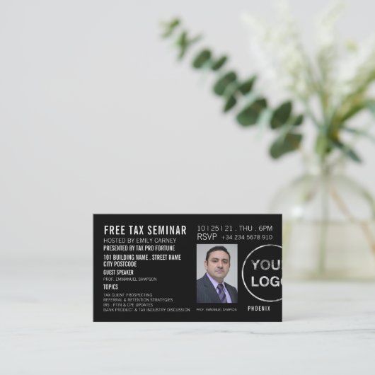 Uitnodiging van gepersonaliseerd seminar/conferent (Staand voorkant)