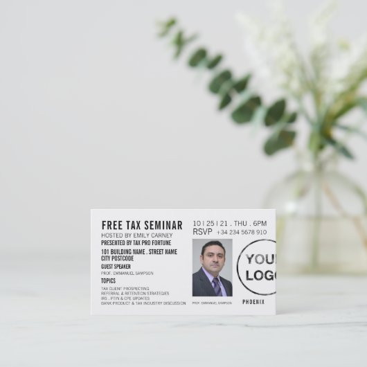 Uitnodiging van gepersonaliseerd seminar/conferent (Staand voorkant)