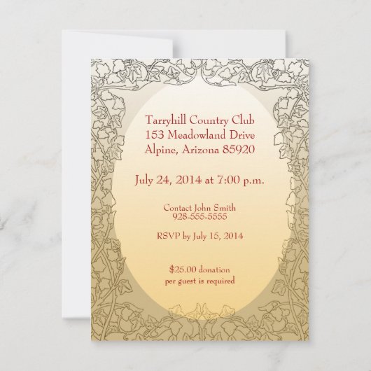 Uitnodiging van gepersonaliseerde aftredingspartij (Achterkant)