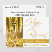 Uitnodiging van gepersonaliseerde aftredingspartij (Voorkant / Achterkant)