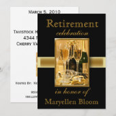 Uitnodiging van gepersonaliseerde aftredingspartij (Voorkant / Achterkant)